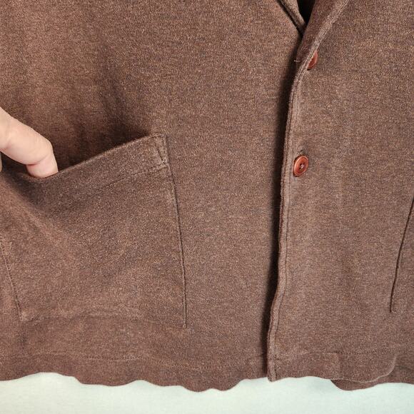 Pact Relaxed Blazer Cardigan Unisex XXL Brown Solid Organic Cotton Pockets EUC - Picture 7 of 14